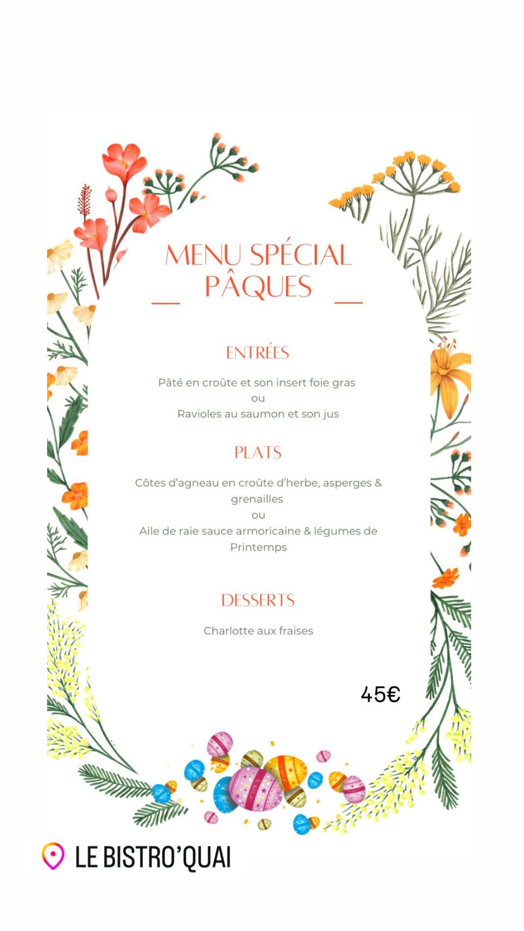 Menu de Pâques